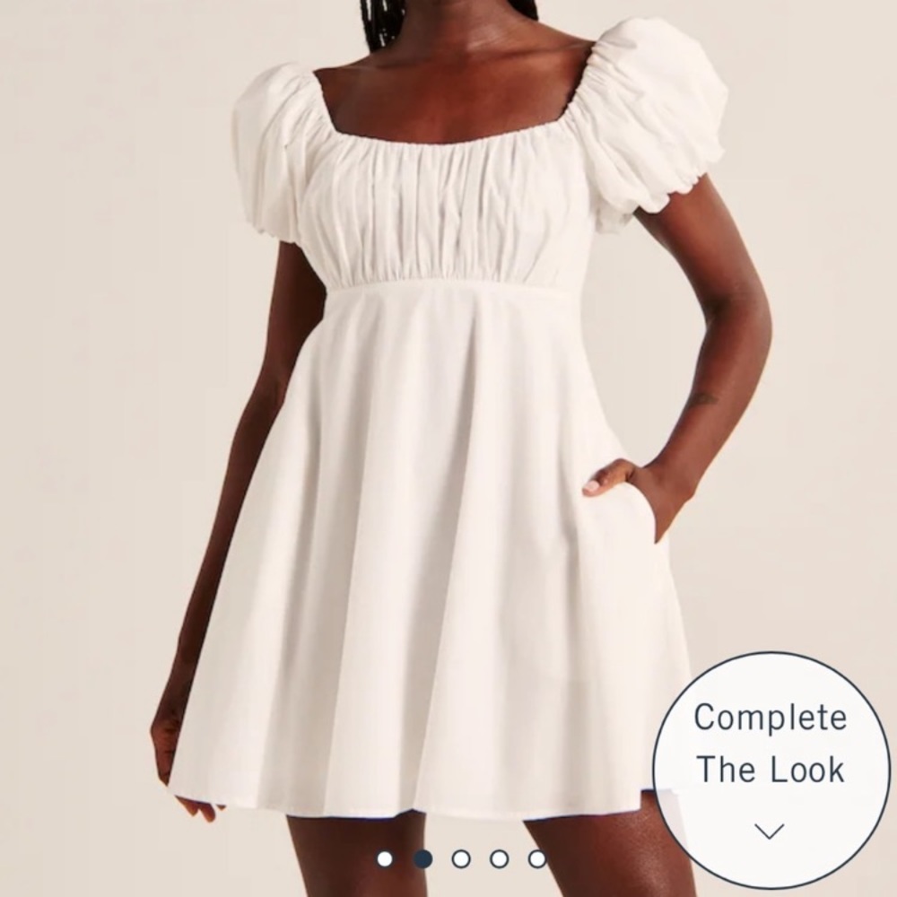 Abercrombie Ruched Puff Sleeve Mini Dress S